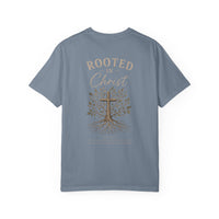Load image into Gallery viewer, Rooted in Christ T-Shirt — Faith Cross Tree Graphic Tee