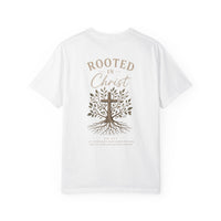 Load image into Gallery viewer, Rooted in Christ T-Shirt — Faith Cross Tree Graphic Tee