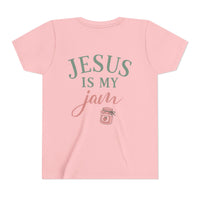 Load image into Gallery viewer, Youth Tee — "Jesus Is My Jam" Christian Kid Shirt (G&amp;G Logo)