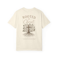 Load image into Gallery viewer, Rooted in Christ T‑Shirt — Faith Cross Tree Graphic Tee