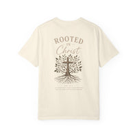 Load image into Gallery viewer, Rooted in Christ T-Shirt — Faith Cross Tree Graphic Tee