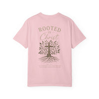 Load image into Gallery viewer, Rooted in Christ T‑Shirt — Faith Cross Tree Graphic Tee
