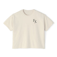 Load image into Gallery viewer, Fearfully Loved Boxy Tee — Women's Christian Cross Floral T-Shirt