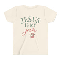 Load image into Gallery viewer, Youth Tee — "Jesus Is My Jam" Christian Kid Shirt (G&amp;G Logo)