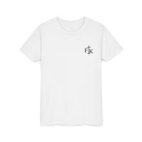 Load image into Gallery viewer, Strong &amp; Courageous Youth Tee — Lion Graphic Christian Faith Shirt