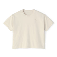Load image into Gallery viewer, Raised on Grace Women's Boxy Tee – Minimal Faith Graphic Cropped T‑Shirt