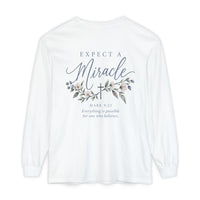 Load image into Gallery viewer, Expect a Miracle Women's Christian Long Sleeve T-Shirt