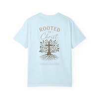 Load image into Gallery viewer, Rooted in Christ T-Shirt — Faith Cross Tree Graphic Tee