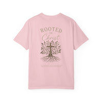 Load image into Gallery viewer, Rooted in Christ T-Shirt — Faith Cross Tree Graphic Tee