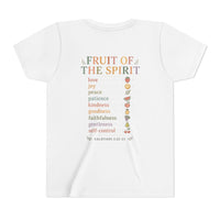 Load image into Gallery viewer, Youth Tee — "Fruit of the Spirit" Christian Kids T-Shirt (Galatians 5:22-23)