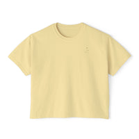 Load image into Gallery viewer, Raised on Grace Women's Boxy Tee – Minimal Faith Graphic Cropped T‑Shirt