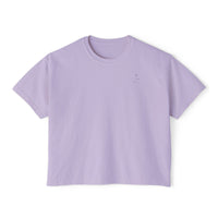 Load image into Gallery viewer, Raised on Grace Women's Boxy Tee – Minimal Faith Graphic Cropped T‑Shirt