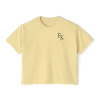 Load image into Gallery viewer, Fearfully Loved Boxy Tee — Women's Christian Cross Floral T-Shirt