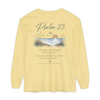 Load image into Gallery viewer, Psalm 23 Long Sleeve Tee — Coastal Scripture Beach Design