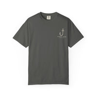 Load image into Gallery viewer, Hooked on Jesus T-Shirt — Fishing Faith Graphic Tee (Psalm 95:5)