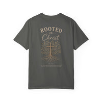 Load image into Gallery viewer, Rooted in Christ T-Shirt — Faith Cross Tree Graphic Tee