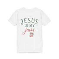 Load image into Gallery viewer, Youth Tee — "Jesus Is My Jam" Christian Kid Shirt (G&amp;G Logo)