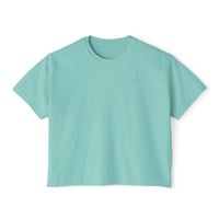 Load image into Gallery viewer, Raised on Grace Women's Boxy Tee – Minimal Faith Graphic Cropped T‑Shirt