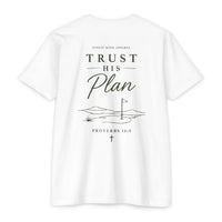 Load image into Gallery viewer, Trust His Plan T‑Shirt — Faith Graphic Tee (Proverbs 16:9)