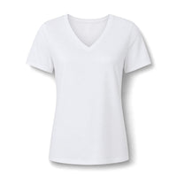 Load image into Gallery viewer, Women’s V-Neck Christian Fish Tee — Relaxed Heather CVC Casual T-Shirt