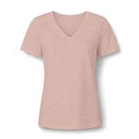 Load image into Gallery viewer, Women’s V-Neck Christian Fish Tee — Relaxed Heather CVC Casual T-Shirt