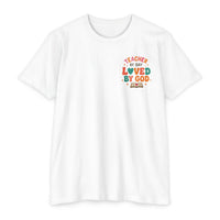 Load image into Gallery viewer, Teacher Christian T-Shirt — "Loved by God" Jeremiah 29:11 Inspirational Tee