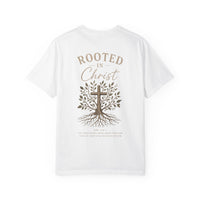 Load image into Gallery viewer, Rooted in Christ T‑Shirt — Faith Cross Tree Graphic Tee