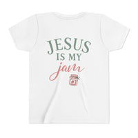 Load image into Gallery viewer, Youth Tee — "Jesus Is My Jam" Christian Kid Shirt (G&amp;G Logo)
