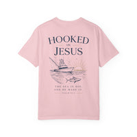 Load image into Gallery viewer, Hooked on Jesus T-Shirt — Faith Fishing Graphic Tee