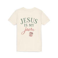 Load image into Gallery viewer, Youth Tee — "Jesus Is My Jam" Christian Kid Shirt (G&amp;G Logo)