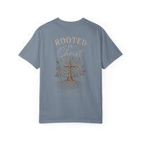 Load image into Gallery viewer, Rooted in Christ T‑Shirt — Faith Cross Tree Graphic Tee