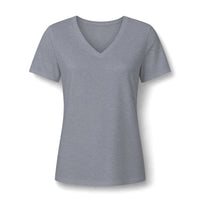 Load image into Gallery viewer, Women’s V-Neck Christian Fish Tee — Relaxed Heather CVC Casual T-Shirt
