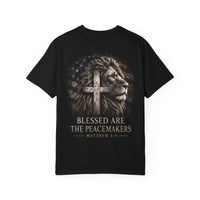 Load image into Gallery viewer, Christian Lion T-Shirt — "Blessed Are the Peacemakers" Graphic Tee