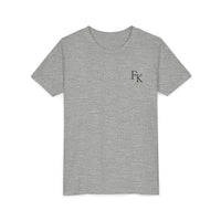 Load image into Gallery viewer, Strong &amp; Courageous Youth Tee — Lion Graphic Christian Faith Shirt